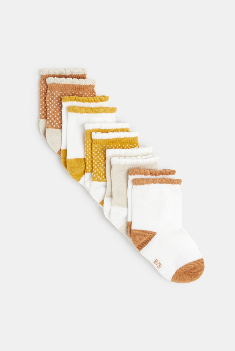 Calcetines festoneados (juego de 5) amarillo bebé niña 1