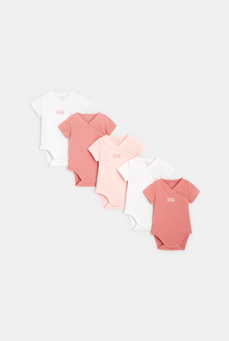 Bodi cruzado (pack de 5) rosa recién nacido 1