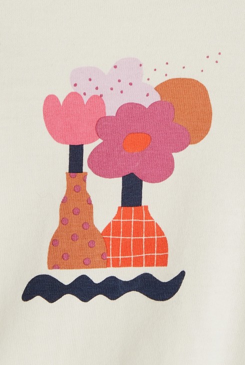 T-shirt fille blanc à fleurs en coton Catimini 2