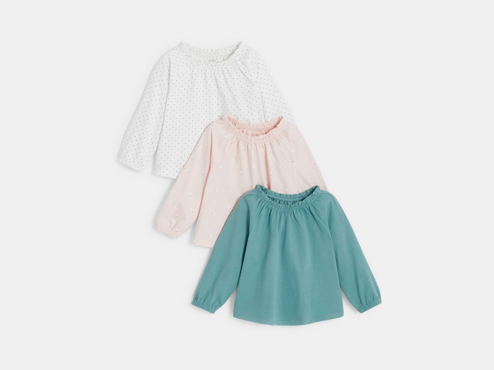 Blouse with elasticated collar (3-pack) 1