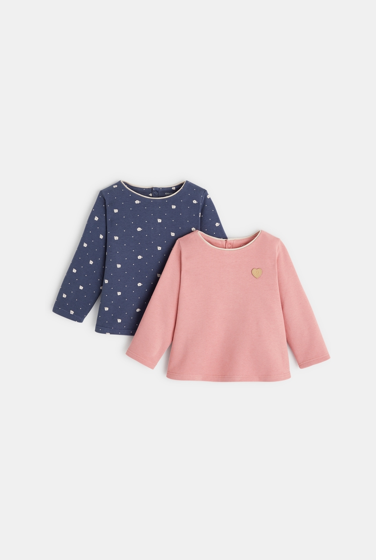 Sudadera de muletón ligero (pack de 2) rosa bebé niña 1