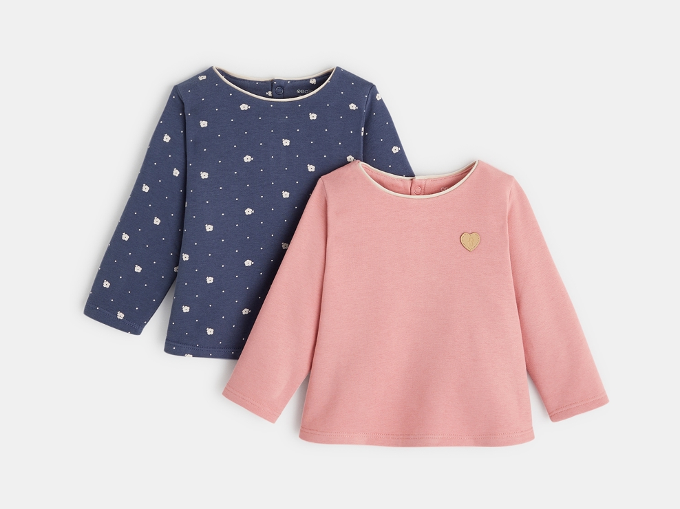 Sudadera de muletón ligero (pack de 2) rosa bebé niña 1