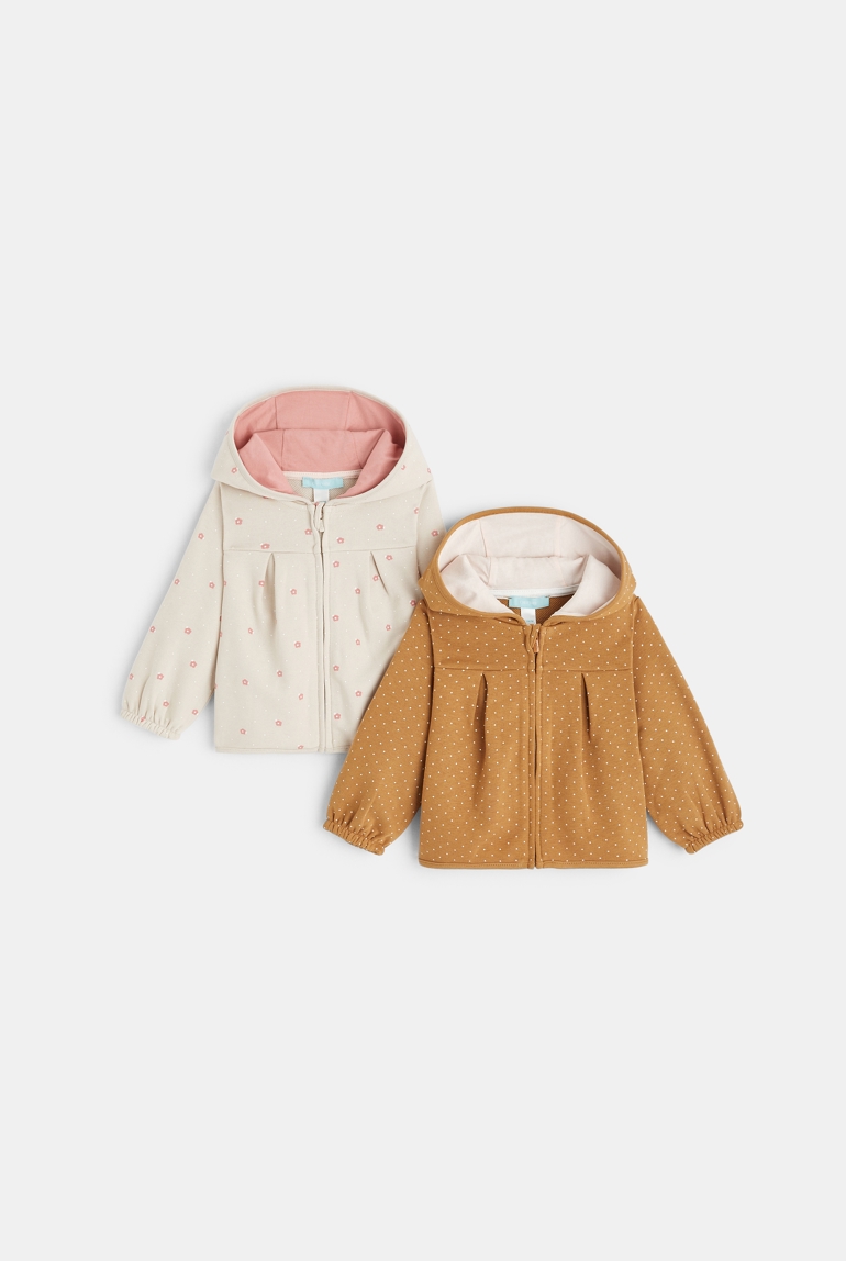Sudadera con cremallera y capucha de felpa (pack de 2) rosa bebé niña 1