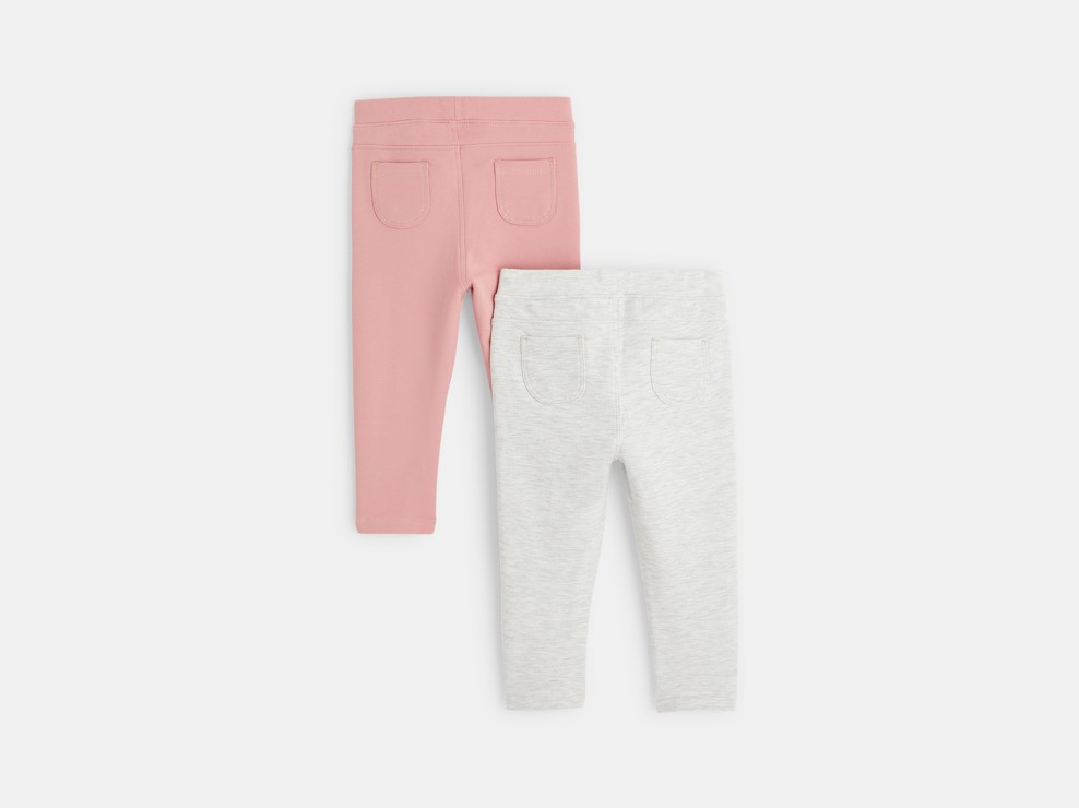 Jegging uni (lot de 2) rose bébé fille 2