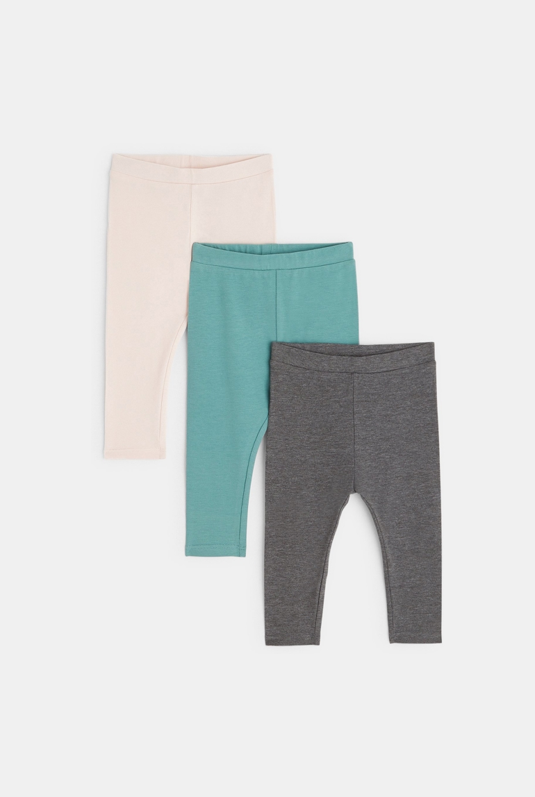 Legging liso de jersey (pack de 3) rosa bebé niña 1