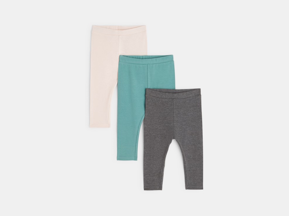 Legging liso de jersey (pack de 3) rosa bebé niña 1