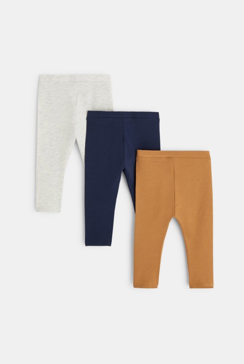 Leggings de punt llisos (joc de 3) marró bebè nena 2