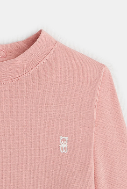 Einfarbiges T-Shirt mit kleinem Stehkragen (3er-Pack) Rosa Baby Mädchen 2