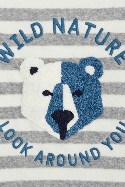 Pyjama 2 pièces en velours gris garçon 2