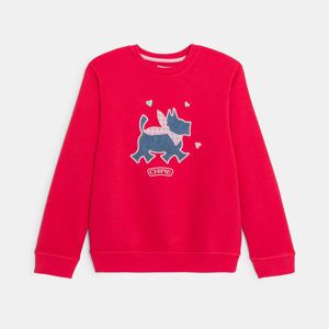 Sweat scottish brodé rouge Chipie fille 1