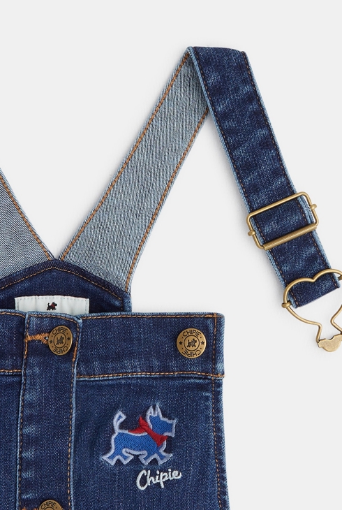 Jeans-Latzkleid Chipie für Mädchen Blau Mädchen