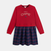Robe bimatière Chipie rouge fille