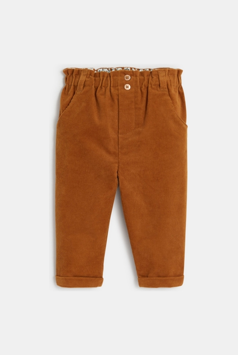 Paperbag-Hose aus Cordsamt Braun Baby Mädchen 1