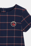 Robe manches courtes à carreaux rouge fille 3