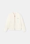 Veste Teddy brodée et zippée écru blanc fille 1