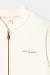 Veste Teddy brodée et zippée écru blanc fille 2