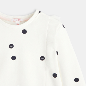 Blouse Lili Gaufrette à Pois, Col Pierrot – Taille 6 Mois, Rose, Occasion Très Bon état