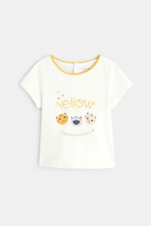 T-Shirt Yellow mit Tigermotiv Weiß Baby Mädchen 1