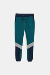Pantalon de jogging molleton tricolore vert garçon 1