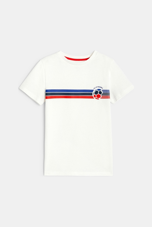 Kurzärmeliges T-Shirt mit Aufschrift Weiß Jungen 1