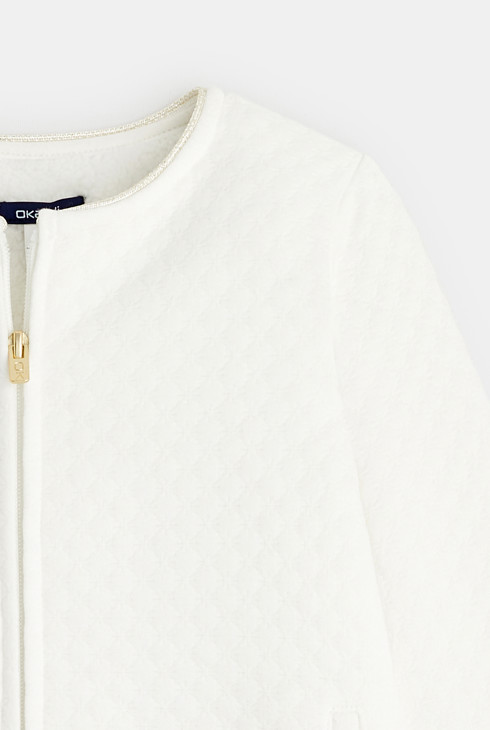 Sweat-shirt doublé en polaire sherpa blanc fille 2