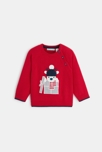Pull maille patch renne rouge bébé garçon 2