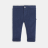 Pantalon coton fantaisie à revers bleu bébé garçon