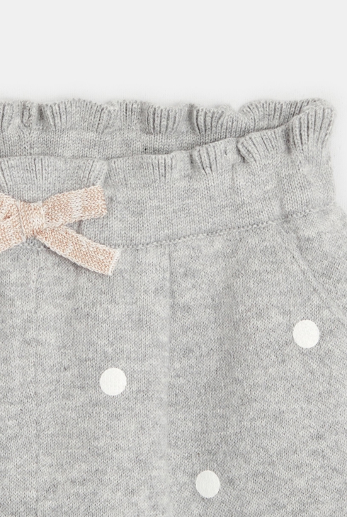 Short maille tricot gris bébé fille