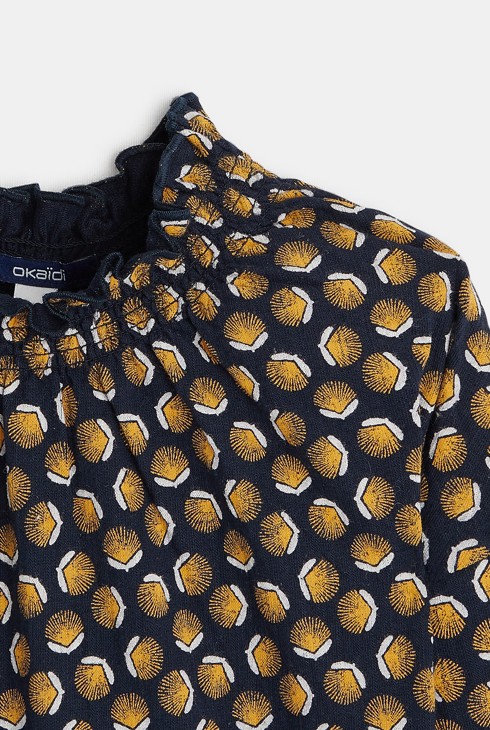 Potiskana majica z dolgimi rokavi modra deklica 2