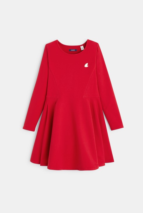 Sukienka z dzianiny czerwony dziewczynka 2