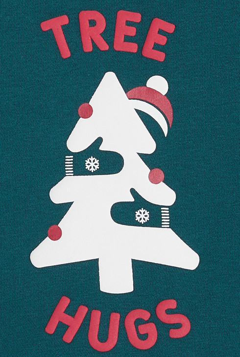 Sweat molleton sapin câlin vert bébé garçon 2