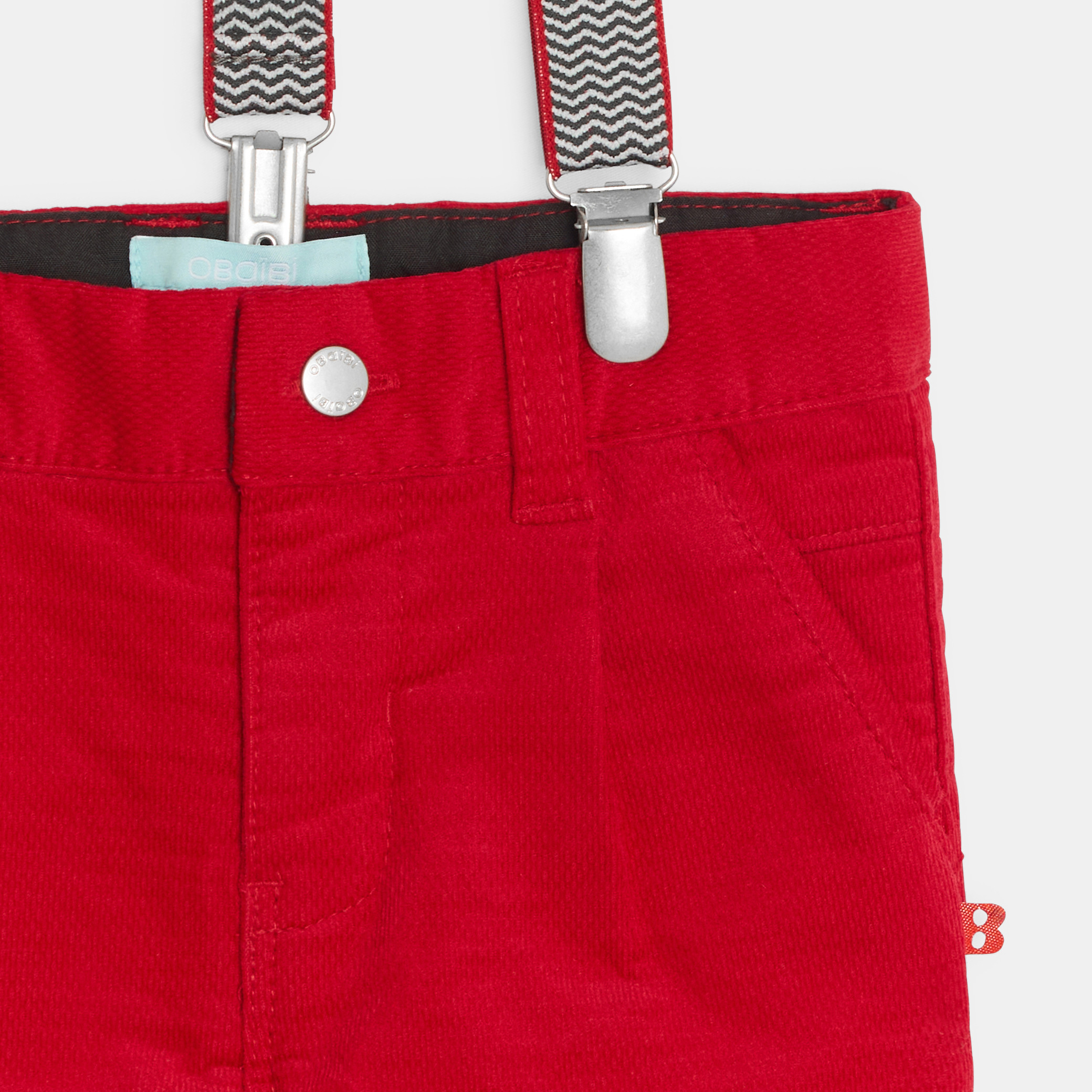 Alunsito Pantalon Velours Côtelé Avec Bretelles Bébé - Combinaison Rétro Ample Saint-Valentin