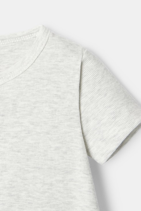 Pyjama court en coton blanc naissance Absorba 2