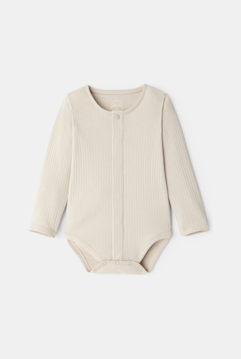 Verspielter Body Absorba aus Rippstrick in Beige zur Geburt 1