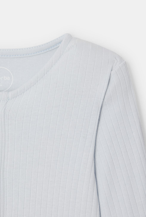 Body manches longues en coton bleu clair naissance Absorba 2