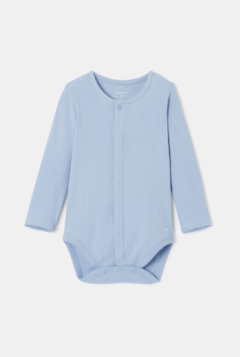 Body manches longues en coton bio bleu naissance Absorba 1