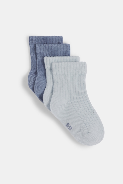 Lot de 2 paires de chaussettes en coton bleues mixte Absorba 1
