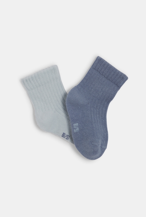 Lot de 2 paires de chaussettes en coton bleues mixte Absorba 2
