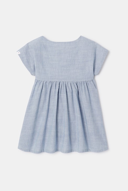 Robe sans manches en coton bio bleue bébé fille Absorba 2