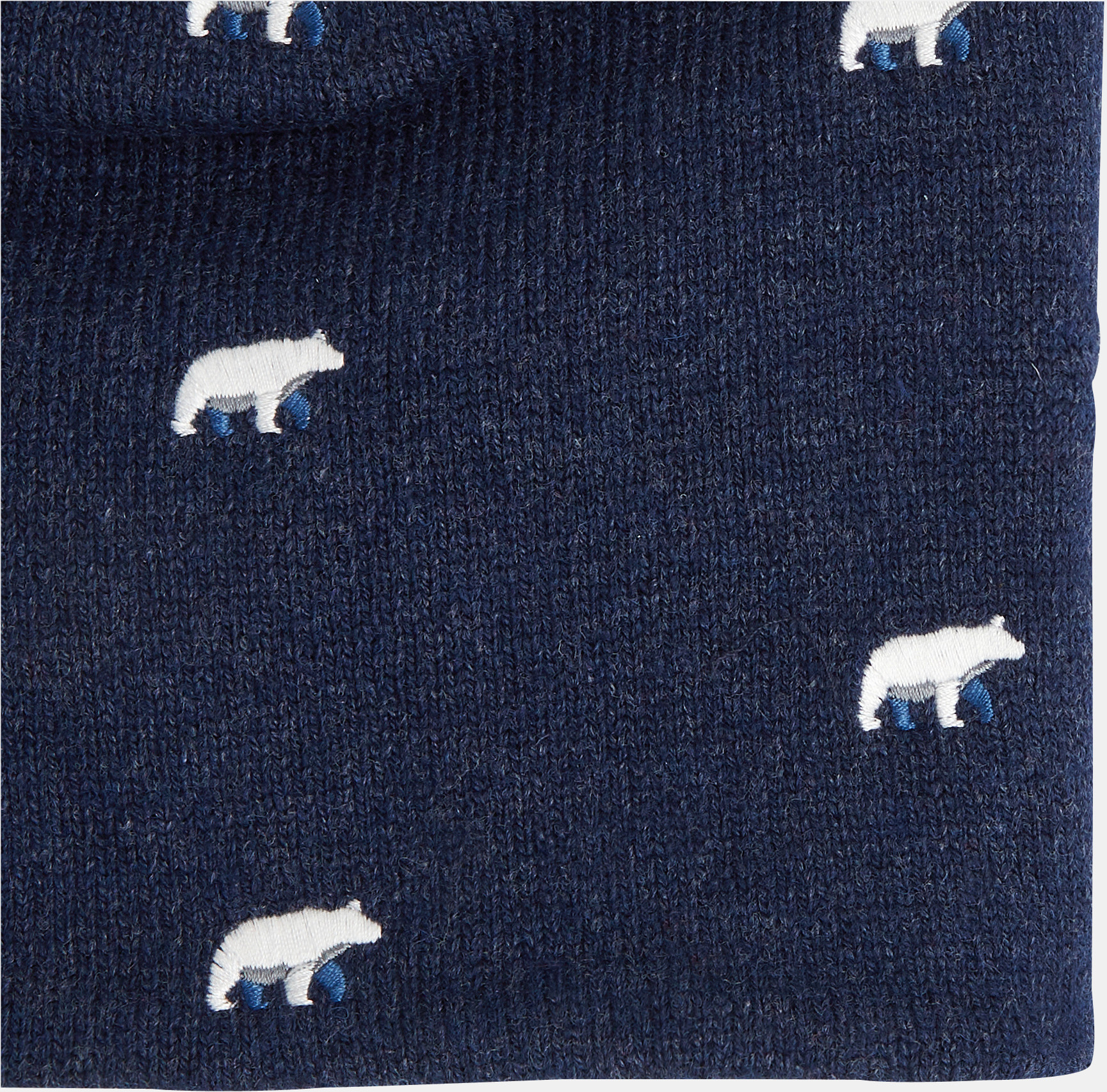 Strick-Snood mit Fleecefutter + Stickmotiven Blau Jungen 2