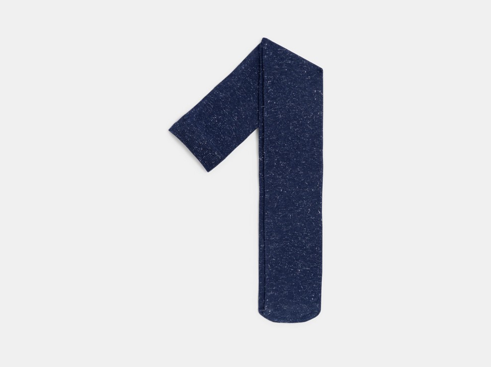 Warme Strickstrumpfhose Blau Mädchen 1