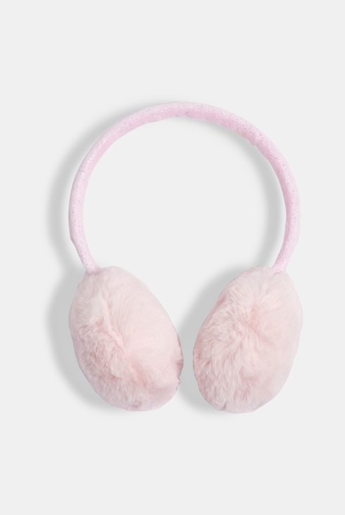 Cache-oreilles rétractable en fausse fourrure rose fille 1