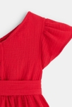 Wickelkleid aus Baumwollgaze und Bloomer Rot Baby Mädchen 2