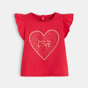 T-shirt cœur brillant rouge bébé fille 1