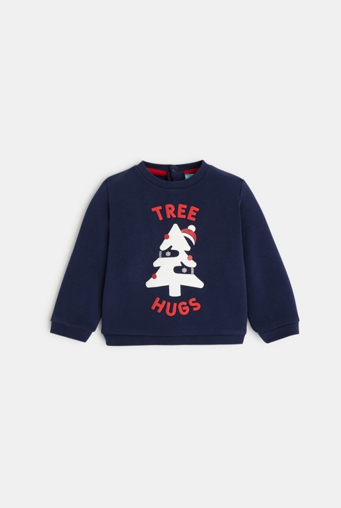 Sweat molleton Tree Hugs bleu bébé fille 1