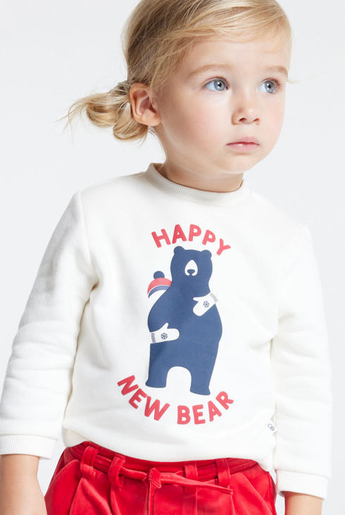 Molton-Sweater Tree Hugs Weiß Baby Mädchen 1