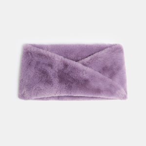 Girl's purple faux fur cross-over snood 1