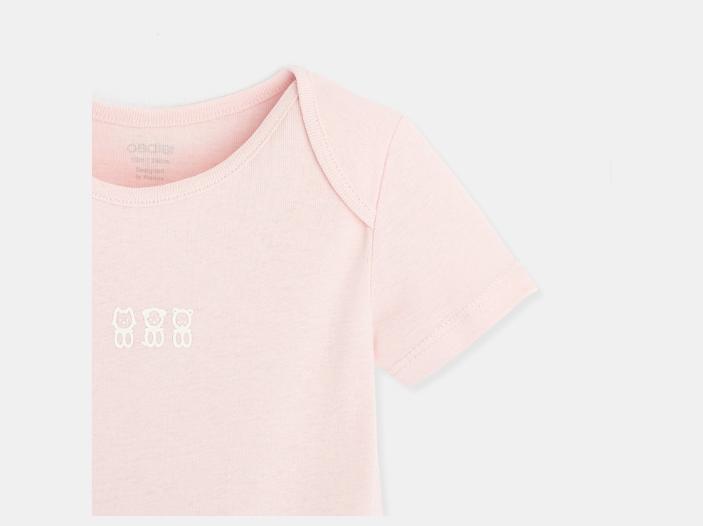 Bodys mit kurzen Ärmeln und amerikanischem Kragen (5er-Pack) Rosa Geburt 2