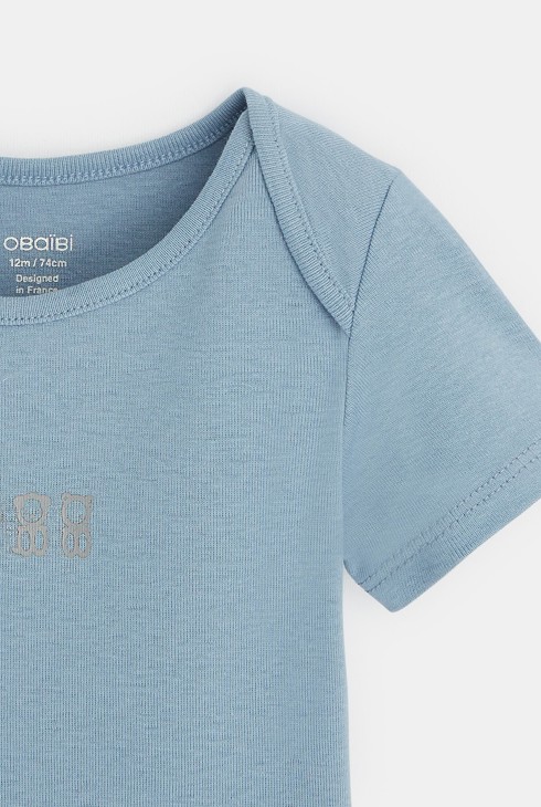 Bodys mit kurzen Ärmeln und amerikanischem Kragen (5er-Pack) Blau Geburt 2