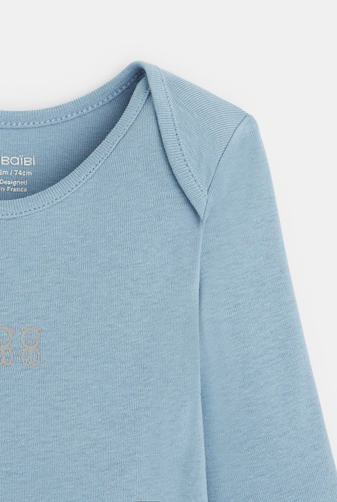 Langärmeliger Body mit amerikanischem Halsauschnitt (5er-Set) Blau Geburt 2